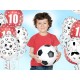 Globos impresos balones y jugador de Futbol (blanco / negro)