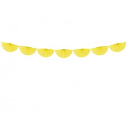 Guirnalda de abanicos color amarillo 3m.